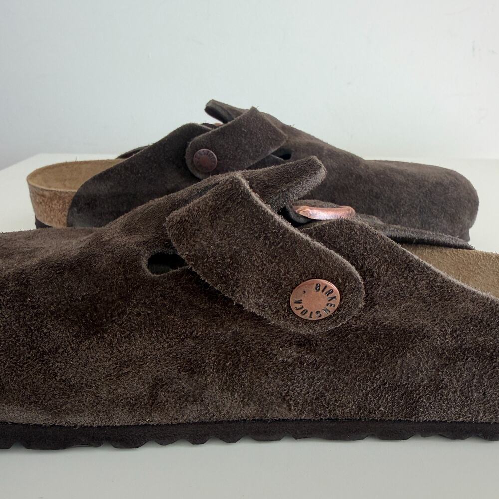 Birkenstock Boston Clog Womens 8 EU39 Brown Mocha Soft Footbed Suede Leather - Picture 11 of 13
